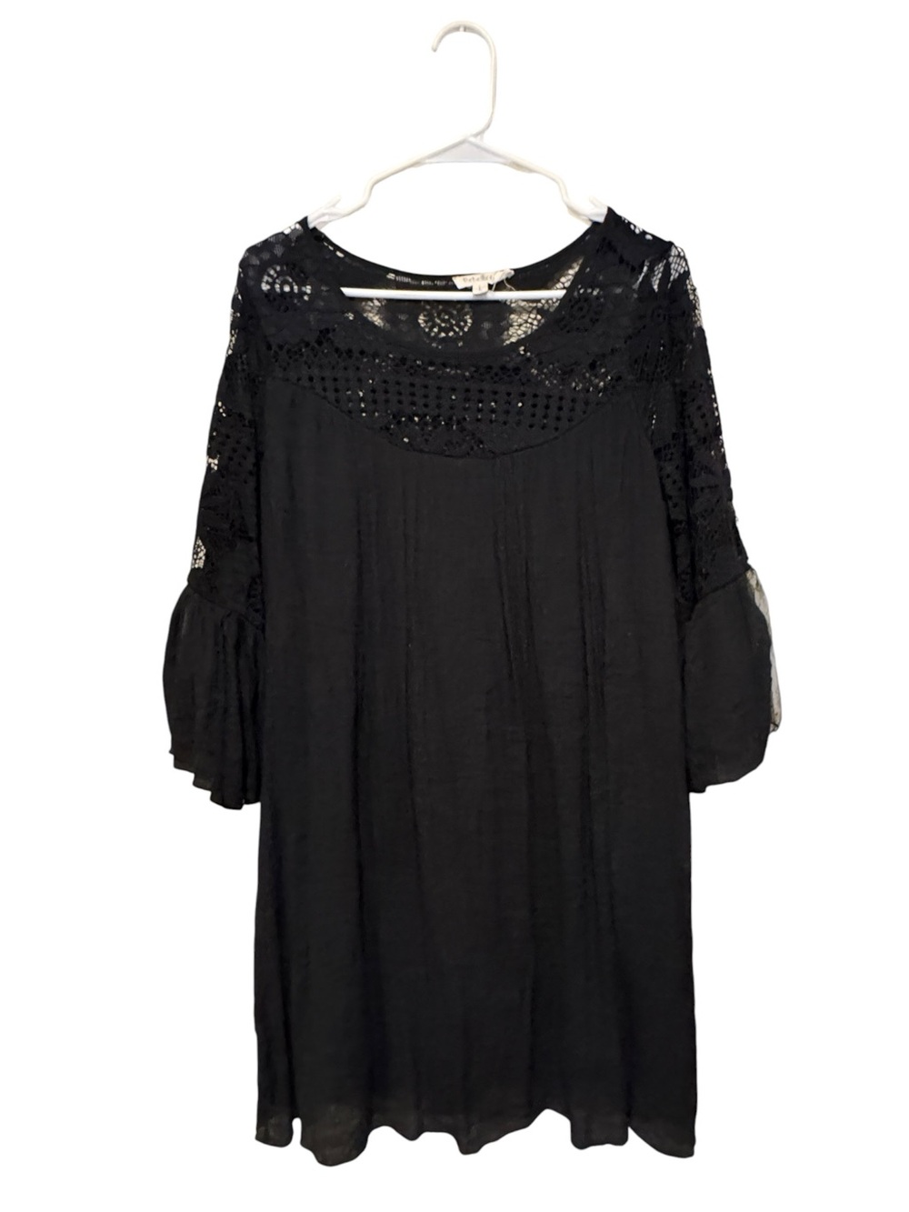Rebellion Black Lace Babydoll Mini Dress - Picture 2 of 4